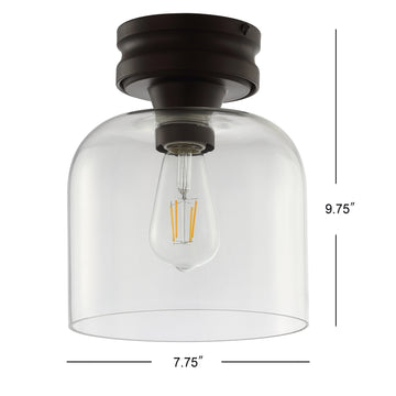 Domenic 7.75" Metal/Glass LED Flush Mount - JONATHAN Y